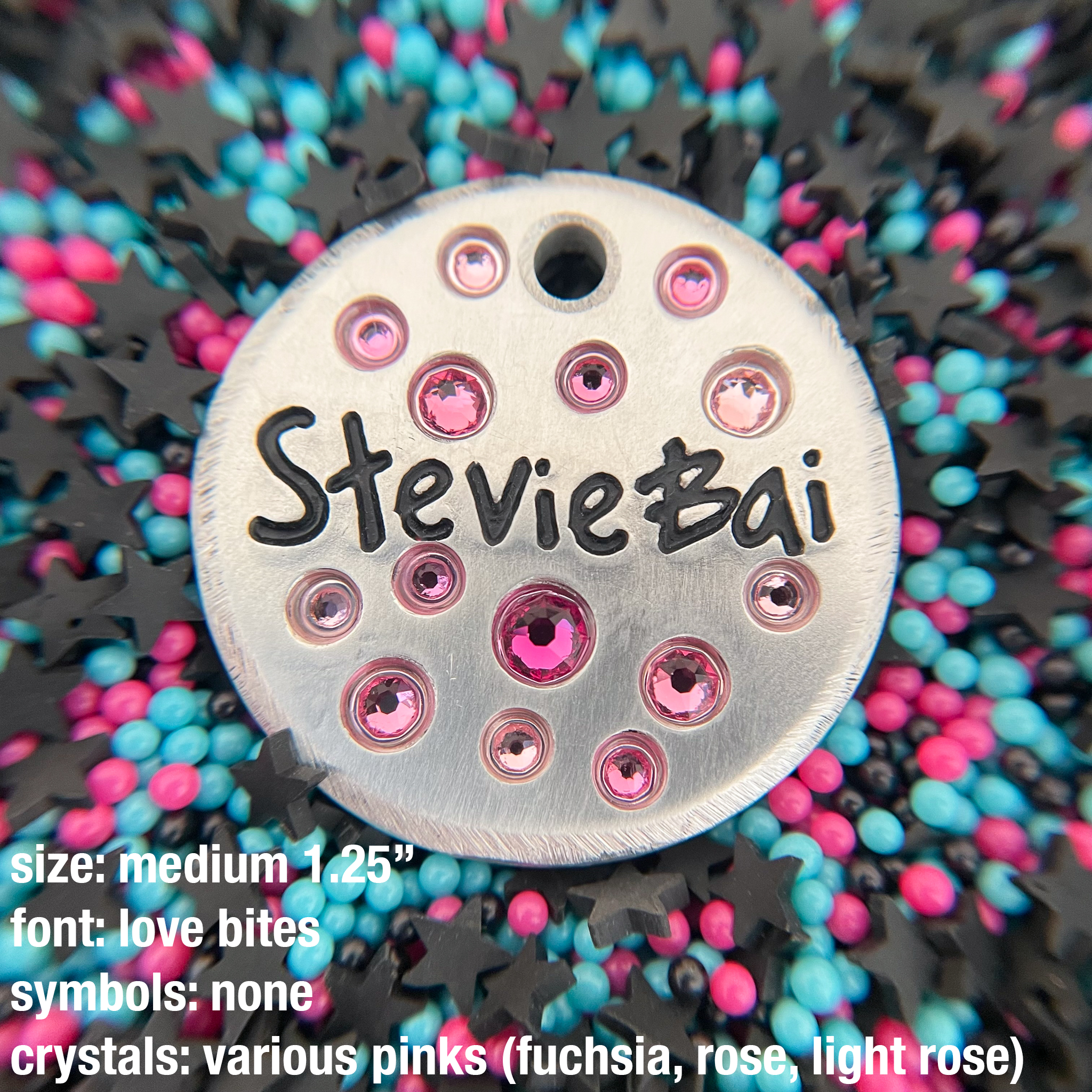 custom crystal tag