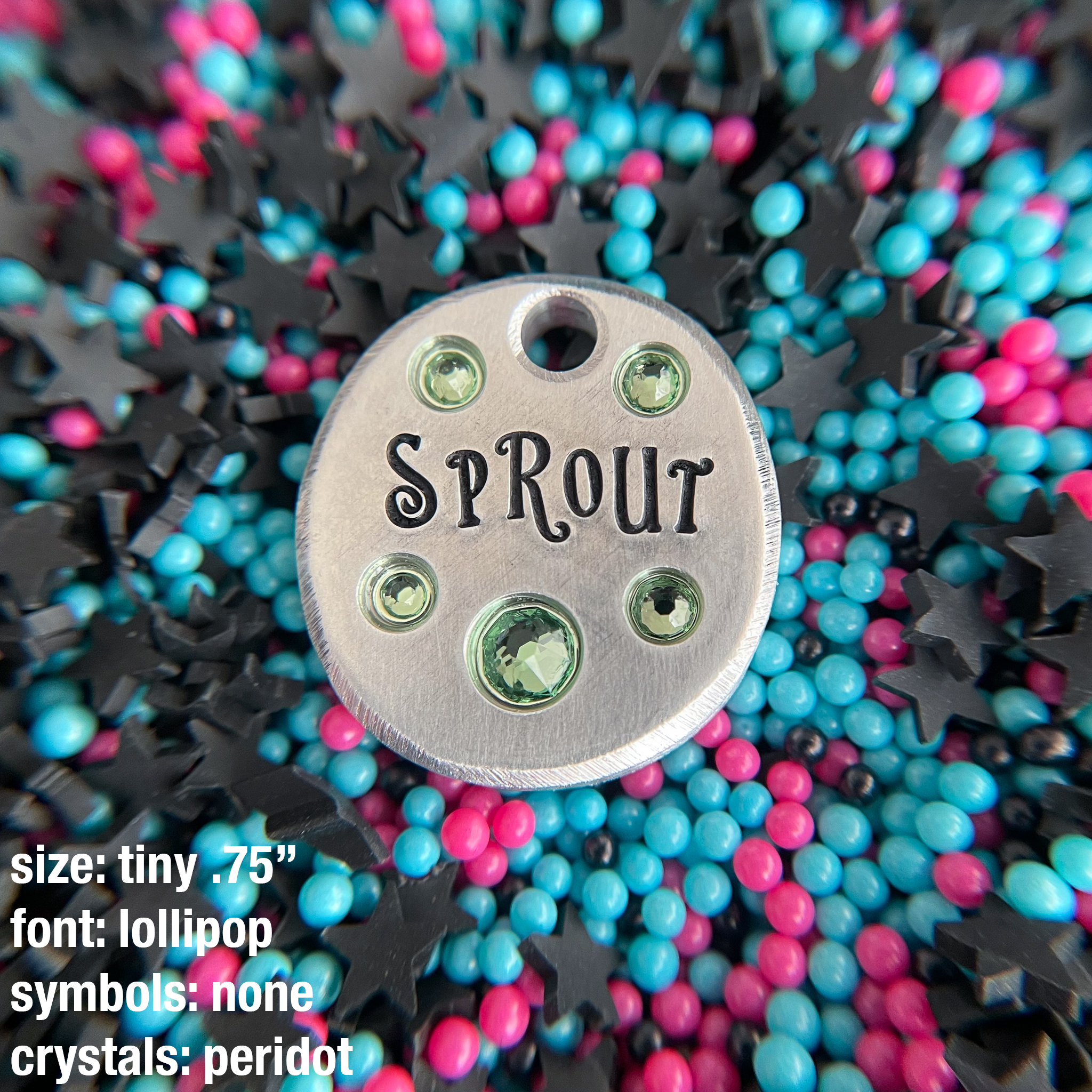 custom crystal tag